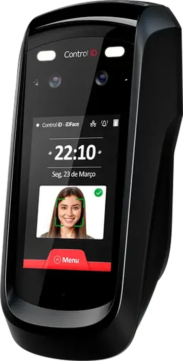 Relógio de ponto facial Control iD iDFace para registro de ponto sem contato
